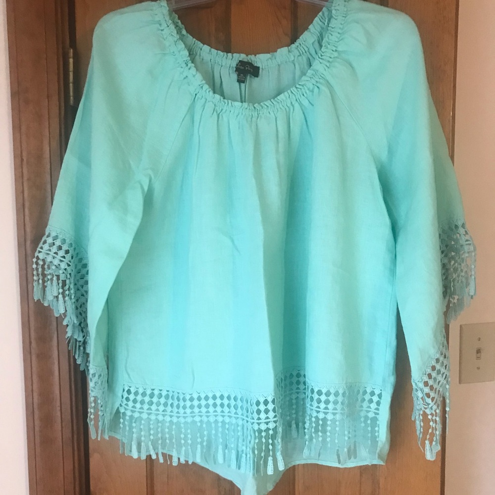 Melissa Page Teal Top